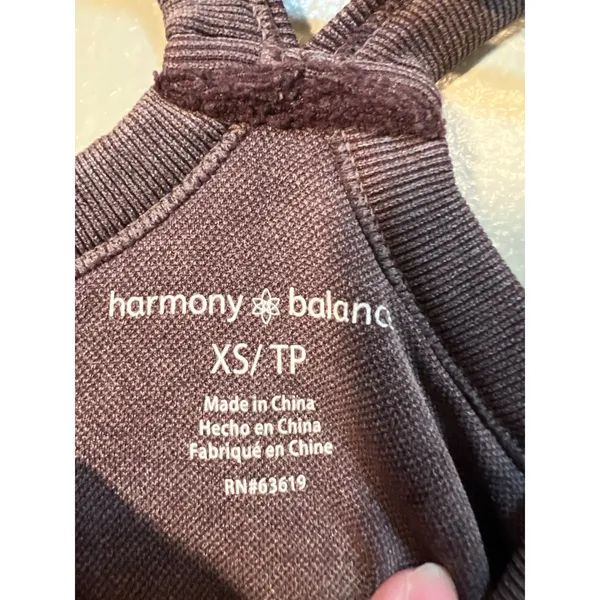 Harmony Balance Women's Size XS Y-Back Tank Top Ribbed Mocha Mineral Wash Brown - Image 7