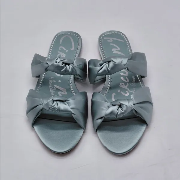Sam Edelman Circus NY Womens Sandals 7.5 Blue Satin Bow Slides Feminine Coquette - Image 3