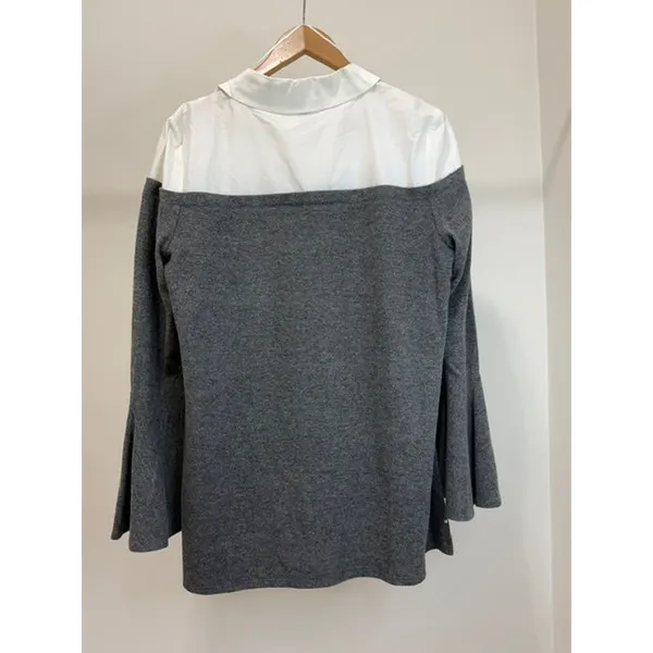 Vince Camuto Layered Look Bell Sleeve Tunic Top SzL - Image 2
