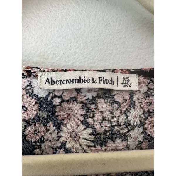Abercrombie & Fitch Floral Tie Sleeve Peasant Blouse Size XS - Image 6