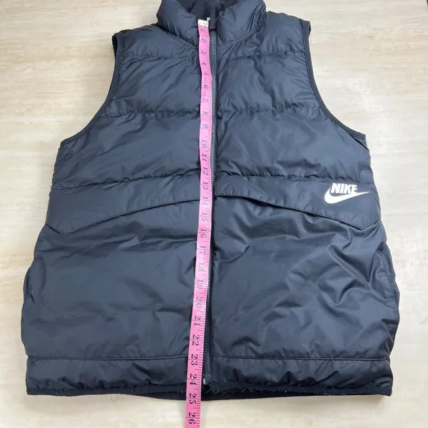 Nike Puffer Vest Womens XL Black Full Zip Quilted Insulated Sleeveless Jacket - Image 8