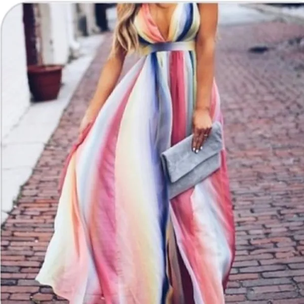 NWT Pastel Watercolor Maxi Dress - Image 2