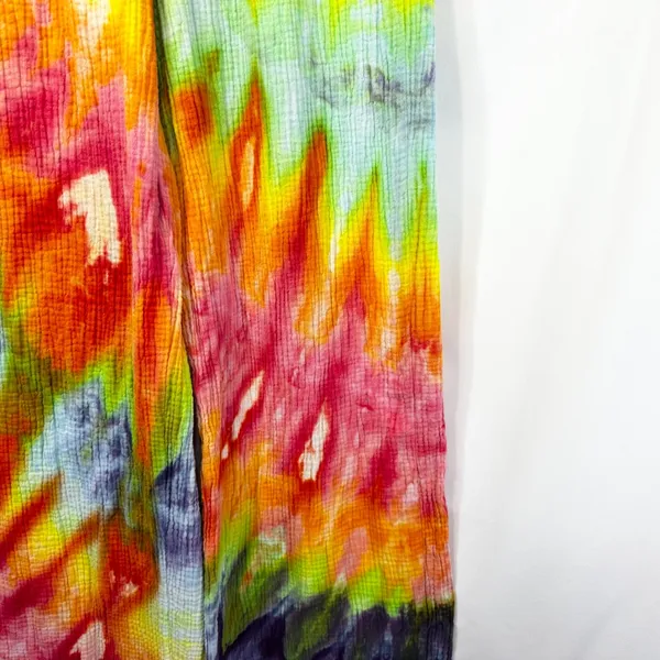 4OUR DREAMERS Medium Gauzy Pants Handmade Tie Dye‎ Elastic Pull On Spiral 901 - Image 5