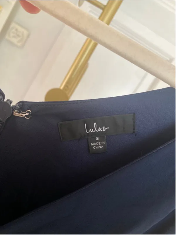Lulus Navy Chiffon Maxi Dress Empire Waist‎ Bridesmaid Romantic Formal Glam Gala - Image 5