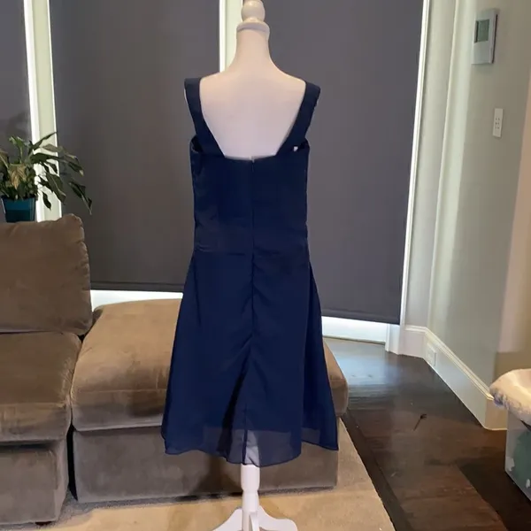 Women’s Navy Tea Length Formal Wedding Dress with Matching Jacket Size 12 NWOT - Image 5