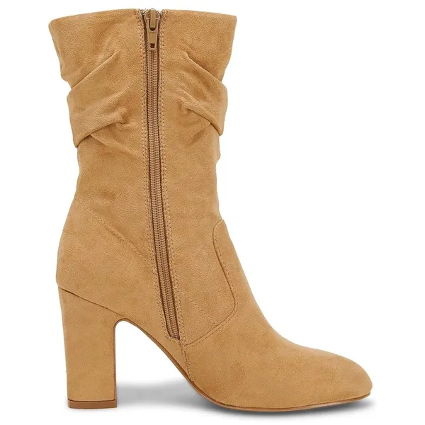 Women's High Heel Faux Suede Boots Block Heel Brown - Coutgo Size 11 New - Image 3