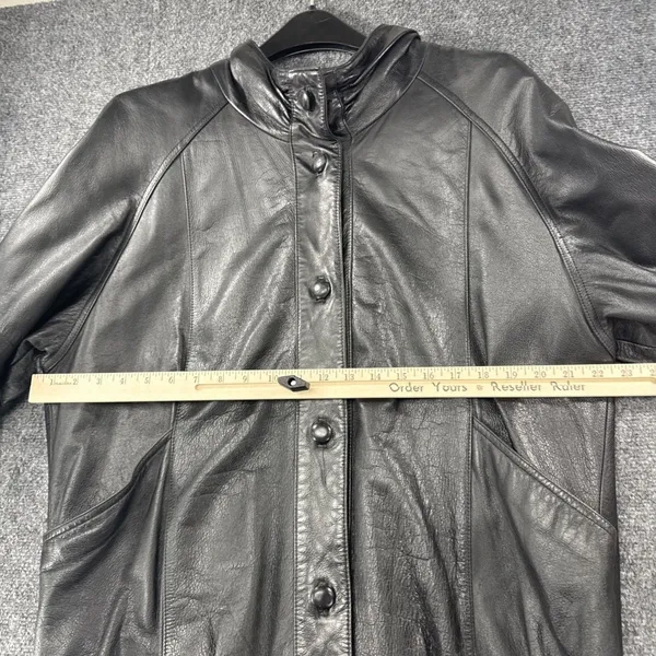 Vintage Pelle New York Milano Leather Jacket Women’s M Black Genuine Leather 90s - Image 4