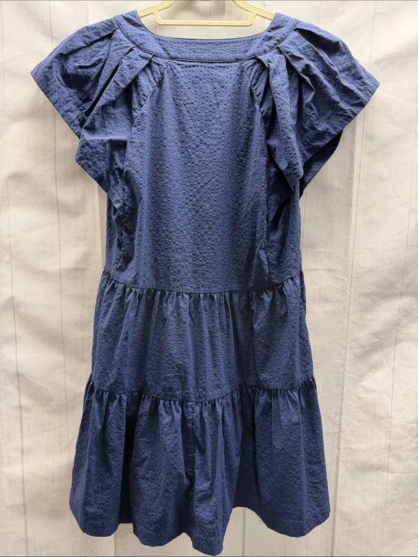 Vineyard Vines Performance Navy Blue Sophie Harbor Flutter Sleeve Tiered Dress - Image 8