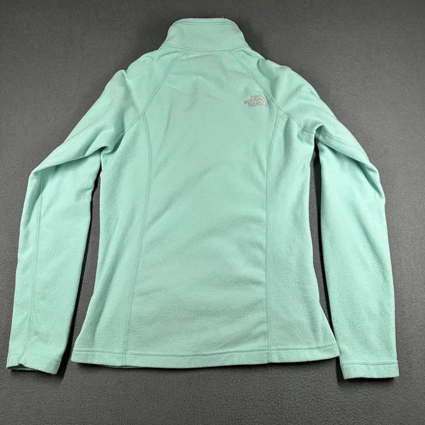 The North Face Pullover‎ Womens Small Green Fleece 1/4 Zip Mock Neck Lightweight - Image 13