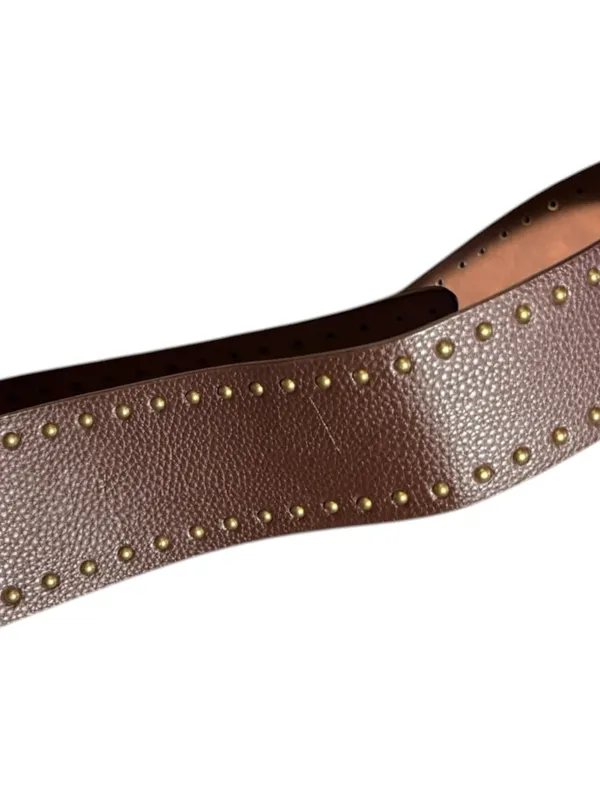 Vintage corset style Brown Studded statement Leather Belt L/XL‎ boho - Image 4
