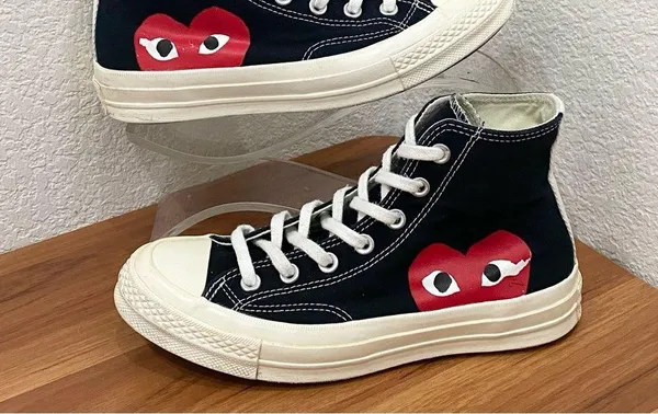 CONVERSE X Comme des Garçons PLAY High Top Chuck 70 Unisex Sneakers Women’s 7 - Image 3