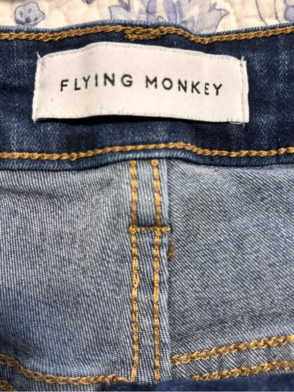 Flying Monkey womens size 31 stretch denim blue jeans skinny - Image 4