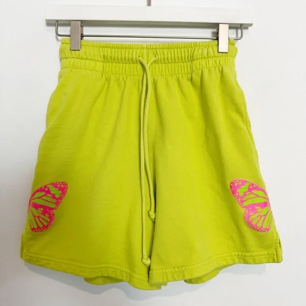Frankies Bikinis Burl Shorts Size Small‎ Pink Butterfly Sweatshort Forest Fairy - Image 3