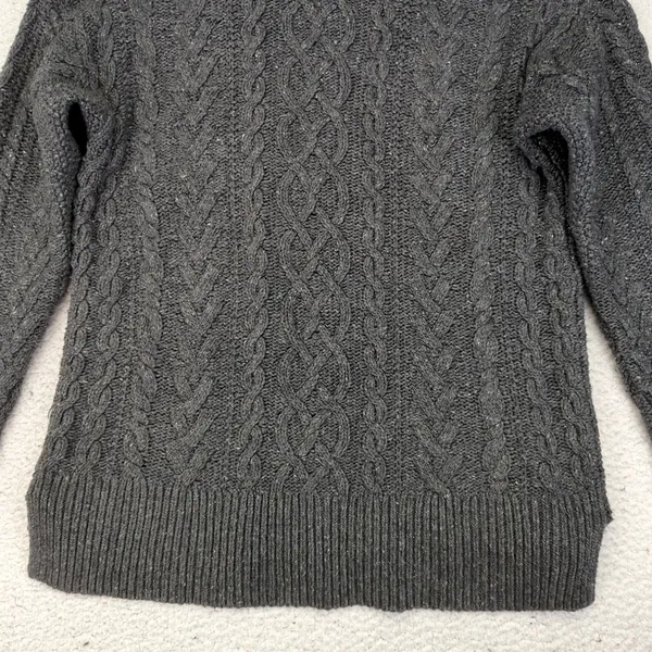 Lauren Jeans Co Ralph Lauren Gray Cable Knit Cotton‎ Blend Turtleneck Sweater L - Image 6