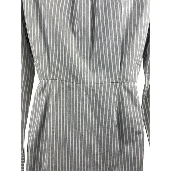 Calvin Klein Long Sleeve Button Up Dress Shirt Dress Sz 2 With Front Tie Waist - Image 5