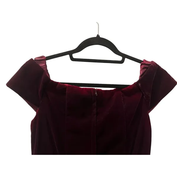 Vintage 90s NWOT Scott McClintock Velvet Size 10 Prom Maxi Dress Burgundy Formal - Image 7