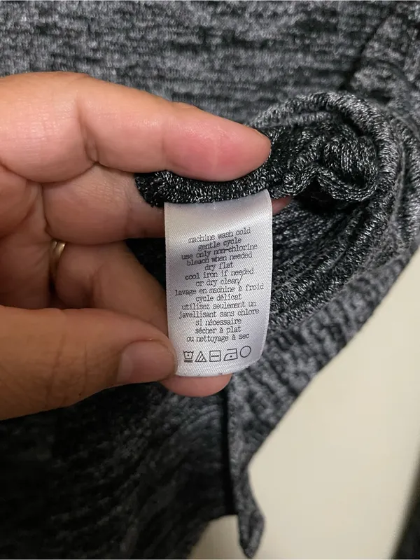 rag & bone Marled Crewneck Long-Sleeve Top - Black & Gray - Image 5