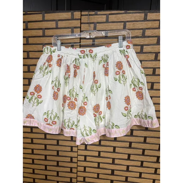 Old Navy White‎ Floral Cotton Bohemian Style Shorts Size Large - Image 2
