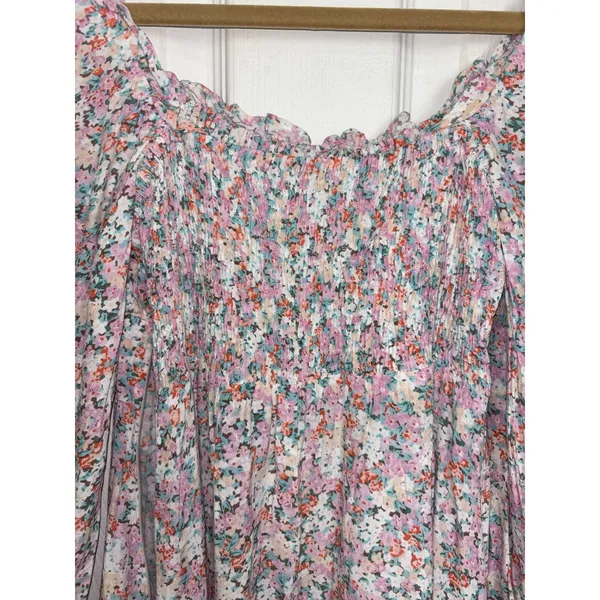 Faithful the Brand Ira Mini Dress Vignette Floral Pink 2 XS Cottage Hoco - Image 5