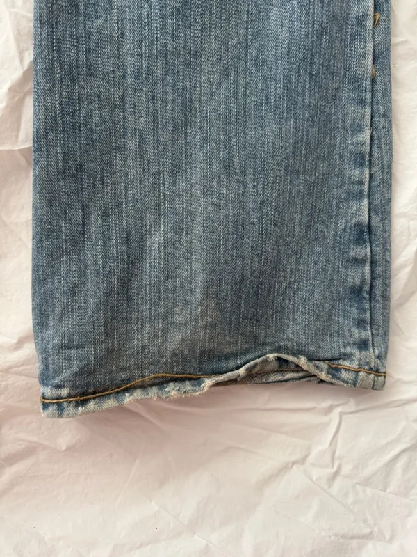 90’s Y2K Aeropostale Low Rise Hailey Flare Light Blue Ripped Flare Jeans - Image 13