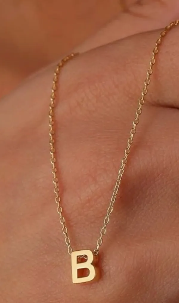 Gold Initial ‘B’ Necklace - Image 2
