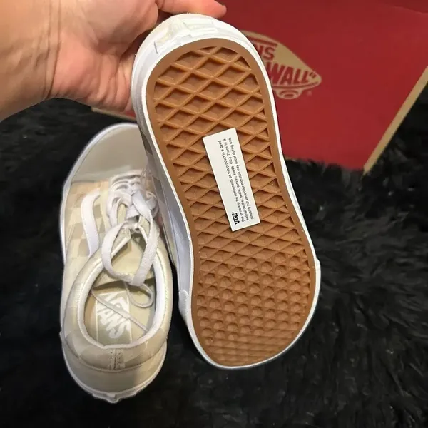 VANS off the wall old skool checkerboard satin suede lace up shoes sneakers 8 - Image 5