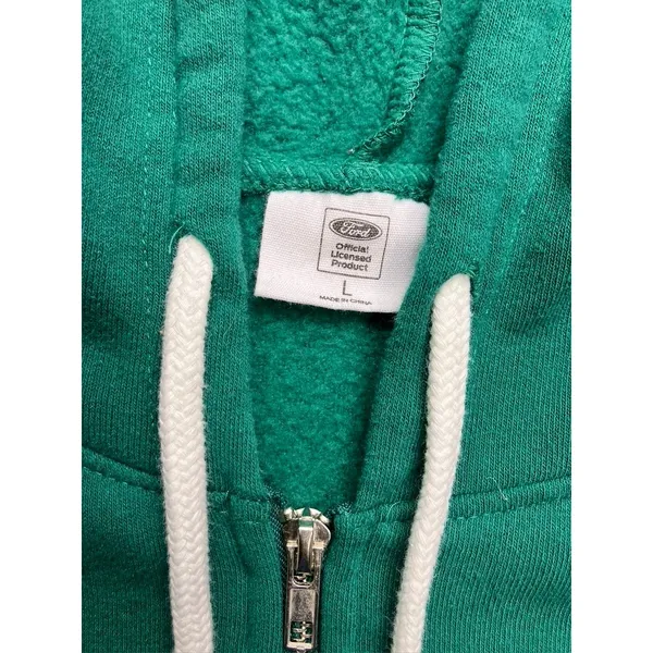 Ford Bronco Zip Hoodie Womens Large Green Holiday Logo Relaxed‎ Greyson Threads - Image 3