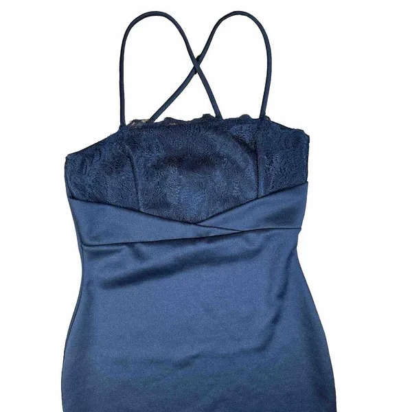 Glare Black Short Bodycon Spaghetti Strap‎ ￼Dress Womens Size Medium Look Small - Image 3