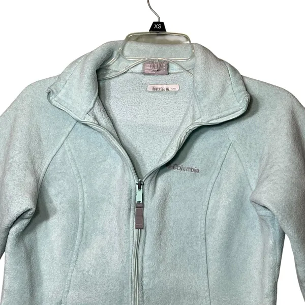 Columbia Jacket Womens Medium Light Blue XL6445 Full Zip Fleece Outdoors Hiking - Image 9