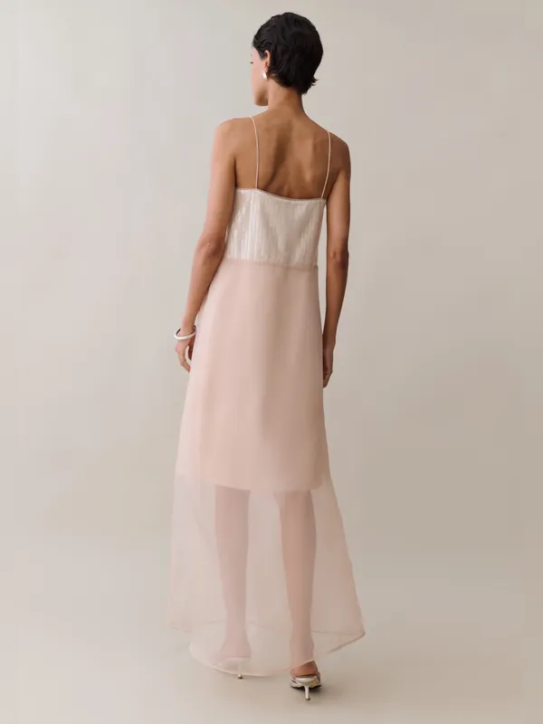 NWT Few Moda Lumen Dress size Small S champagne sequin maxi - Image 5