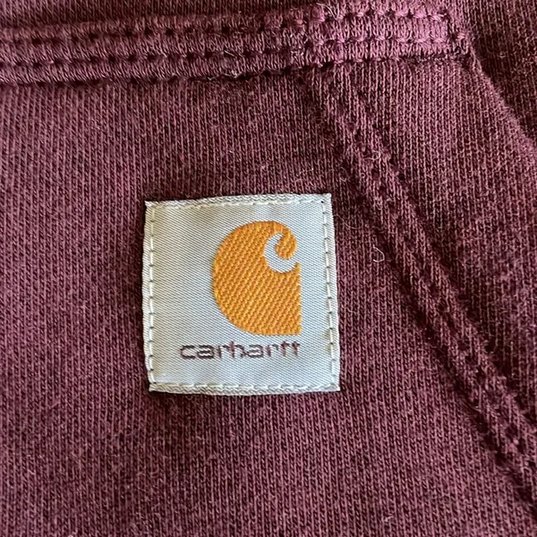Carhartt burgundy zip up jacket size small 4-6 - Image 2
