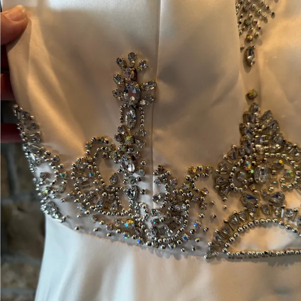 Sherri Hill A-Line Satin Beaded Bodice Wedding Dress NWT - Image 7