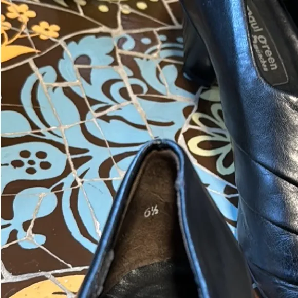 PAUL GREEN BLACK LEATHER PUMP HEEL Sz: 6.5 - Image 7