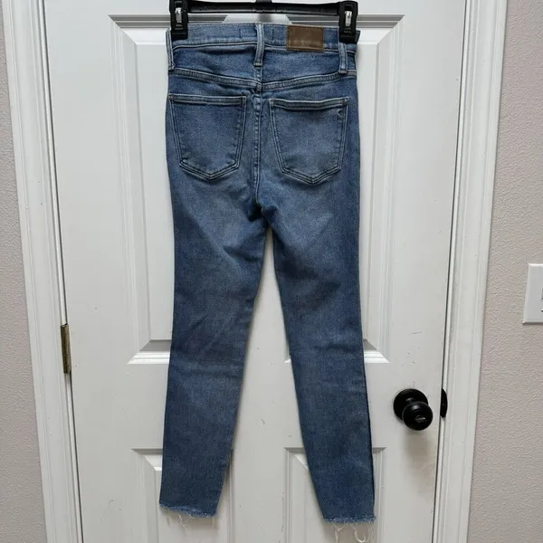 Madewell 10” High Rise Skinny Jeans Button Fly Size 24 Raw Hem - Image 4