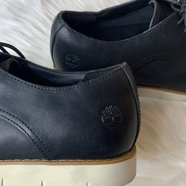 Timberland Black Leather Sensorflex Lakeville Oxford Shoes Size 7 - Image 9
