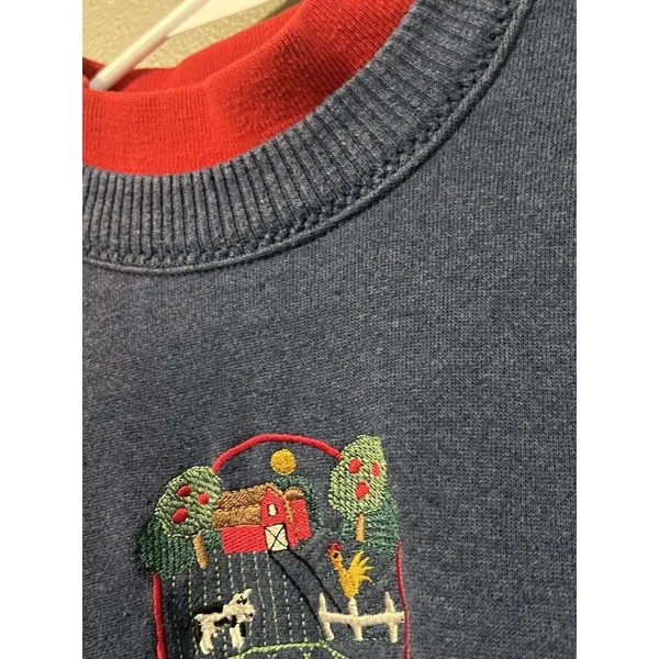 Vintage Gopher Sport‎ Mock Neck Sweatshirt Women's Large Purple Farm Embroidery - Image 14