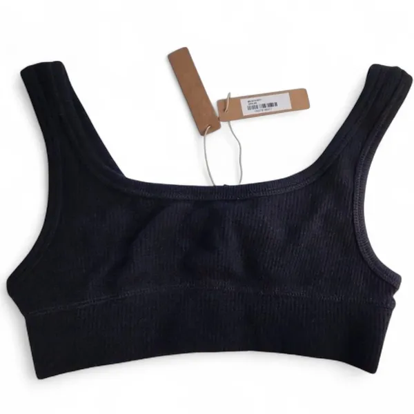 ✨NWT SKIMS Black Waffle Scoop Neck Bralette NWT in Onyx Size Small - Image 2