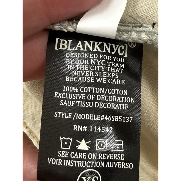 BLANKNYC Denim Jacket Ombre Dip Dye Star Embroidered Distressed Trucker Size XS - Image 15