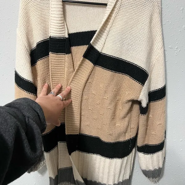 BKE from Buckle Women's Striped Cardigan Sweater - Image 5