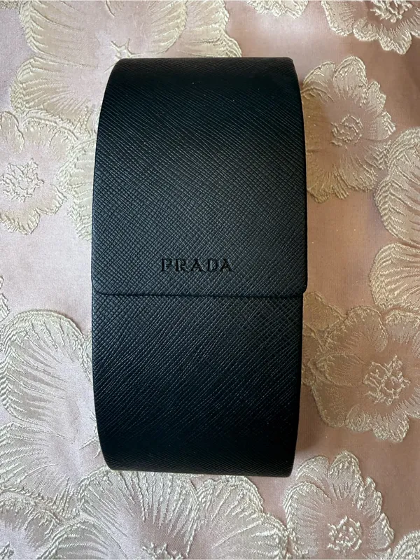 Prada SPR 19M Sunglasses Translucent Black Rectangle Cat Eye Made in Italy - Image 7