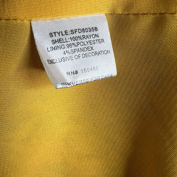 Market & Spruce Auria Embroidered Mini Dress Yellow Navy Sleeveless Size Medium - Image 5
