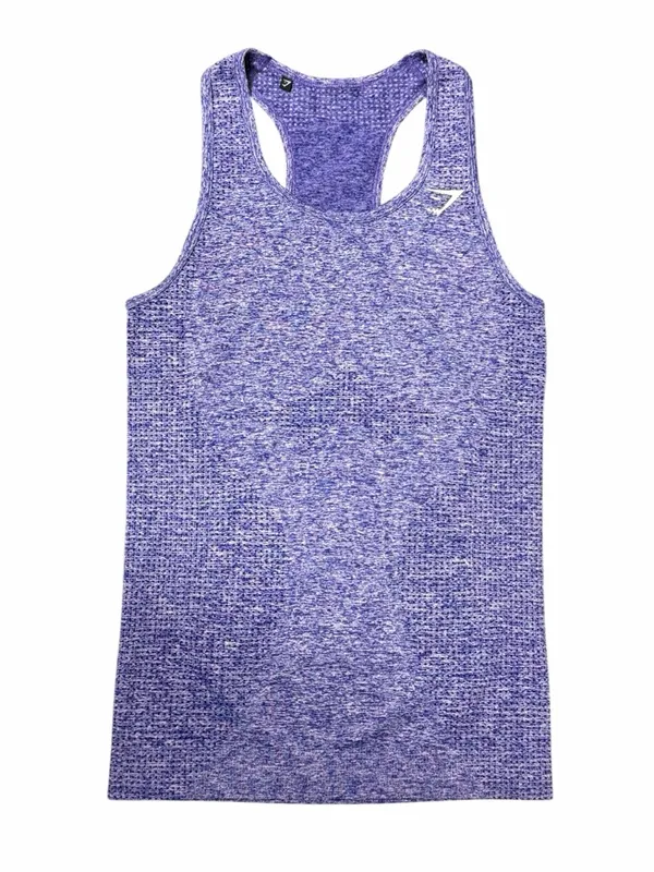 Gymshark Vital Seamless Tank Purple Marl Racerback Sculpting Athleisure Top S - Image 7