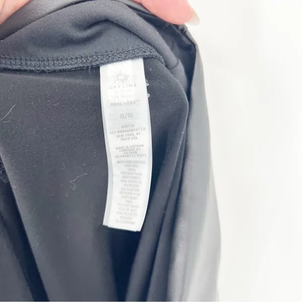 Offline by‎ Aerie Black Faux Leather Leggings Women's Size XL Street Style - Image 6