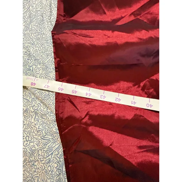 NWT Lulus Size XS Poised Passion Wine Red Taffeta Pleated Ruffled Midi Dress - Image 7