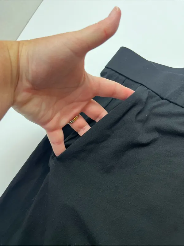 Eileen Fisher‎ Black Wide Leg Pull-on Stretch Pant Womens Size XL Pockets - Image 9