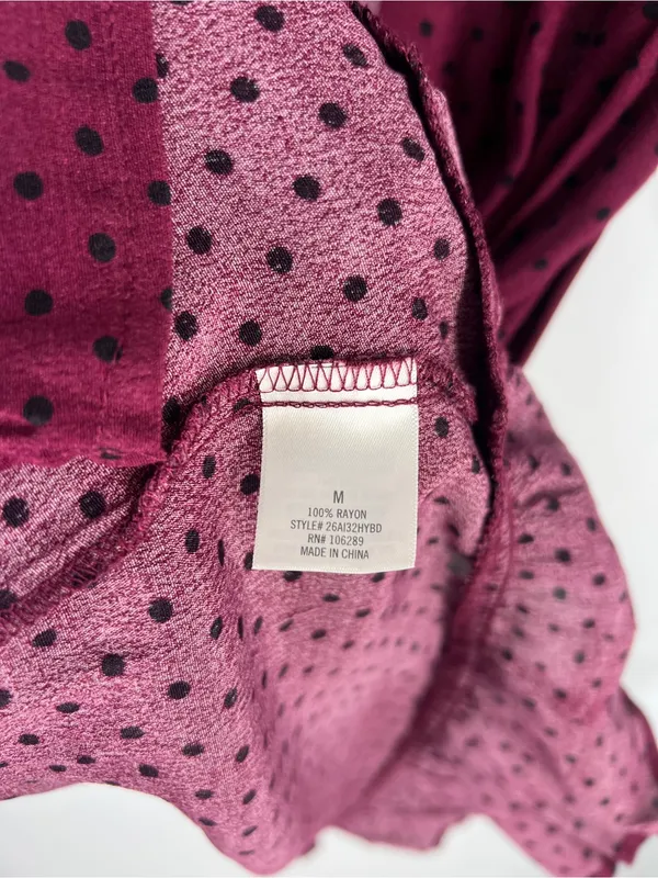Blue Rain Burgundy Polka Dot Wrap Mini‎ Dress - Image 8