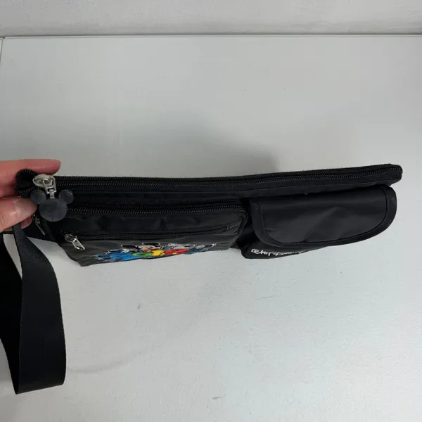 Walt Disney Parks World Fanny Pack Belt Bum Bag 2012 Mickey Mouse Black Sling - Image 5