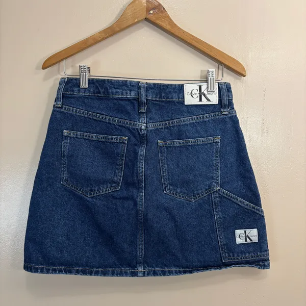 Calvin Klein Jeans Indigo Denim Mini Skirt Size W29 - Image 3