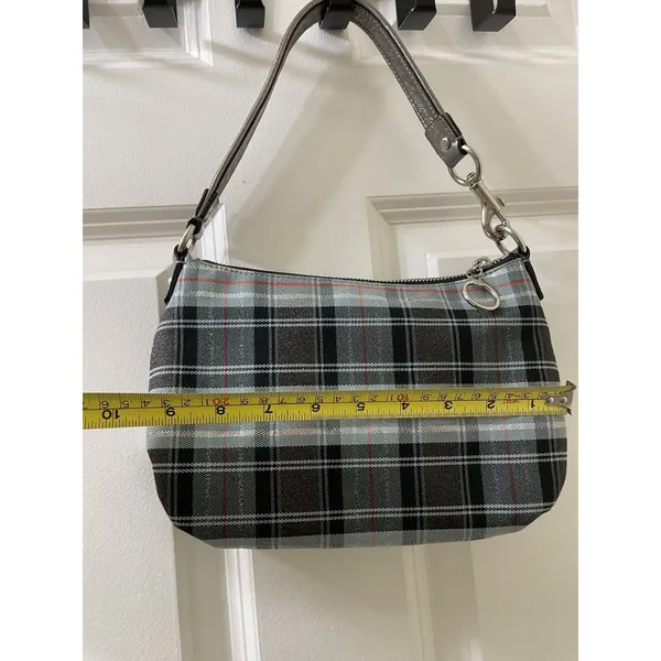Rare Coach Poppy Tartan silver Plaid shoulder Bag limited edition - Image 13