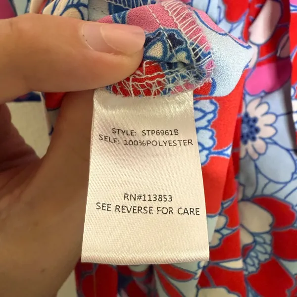 Sugarlips Berry Mix Floral Strapless Romper Size Large Retro Pink Blue White - Image 8